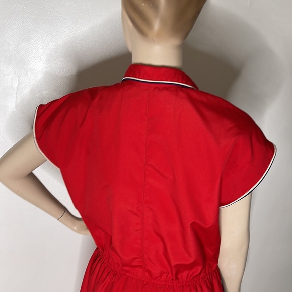 Vintage 70s Nautical Style Day Dress - Picture 7 of 16